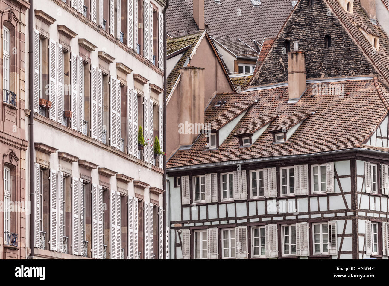 Old houses in La Petite France, Strasbourg, Bas Rhin, Alsace, France Stock Photo