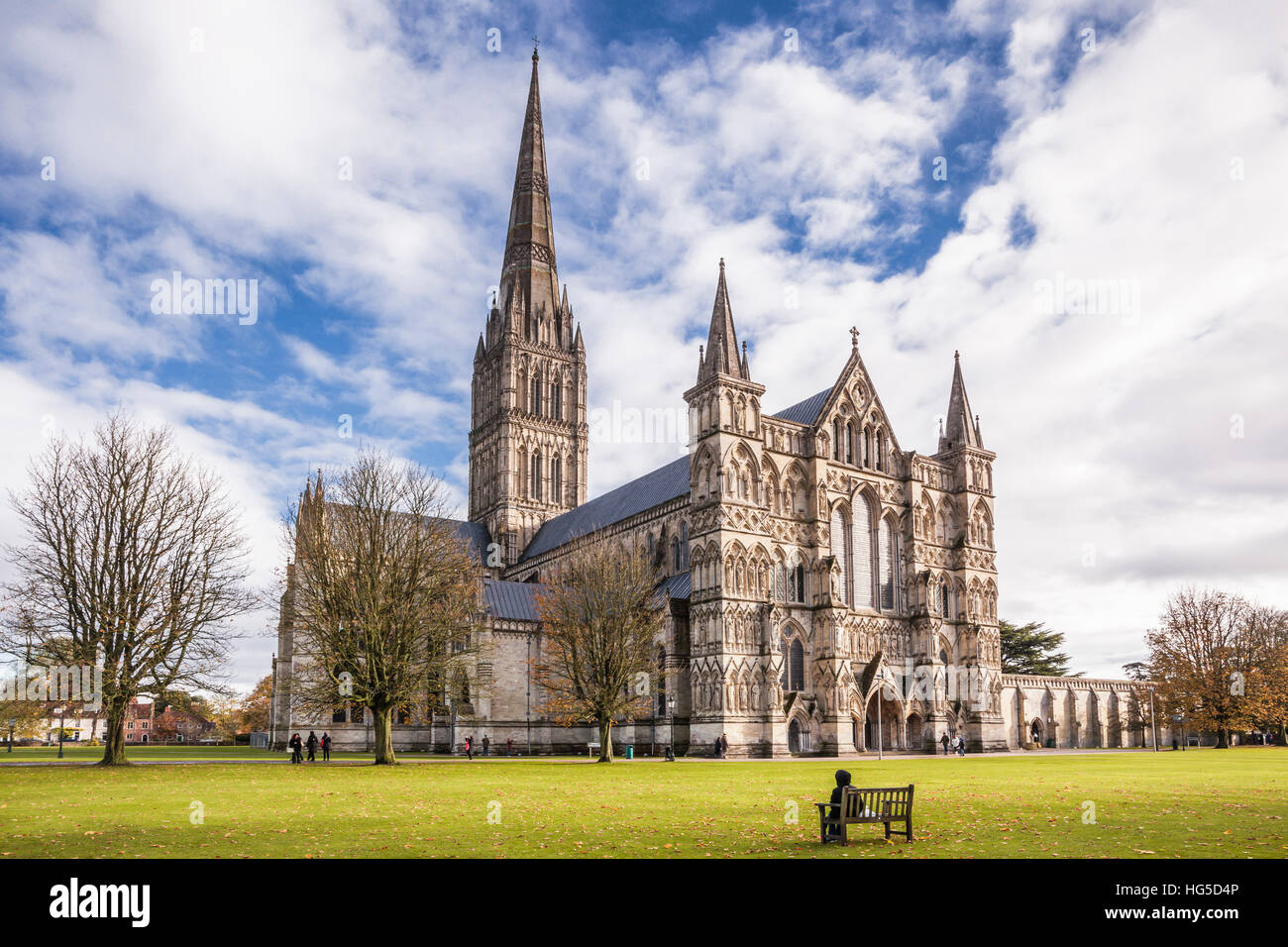 The magnificent Salisbury cathedral, Salisbury, Wiltshire, England, United Kingdom Stock Photo