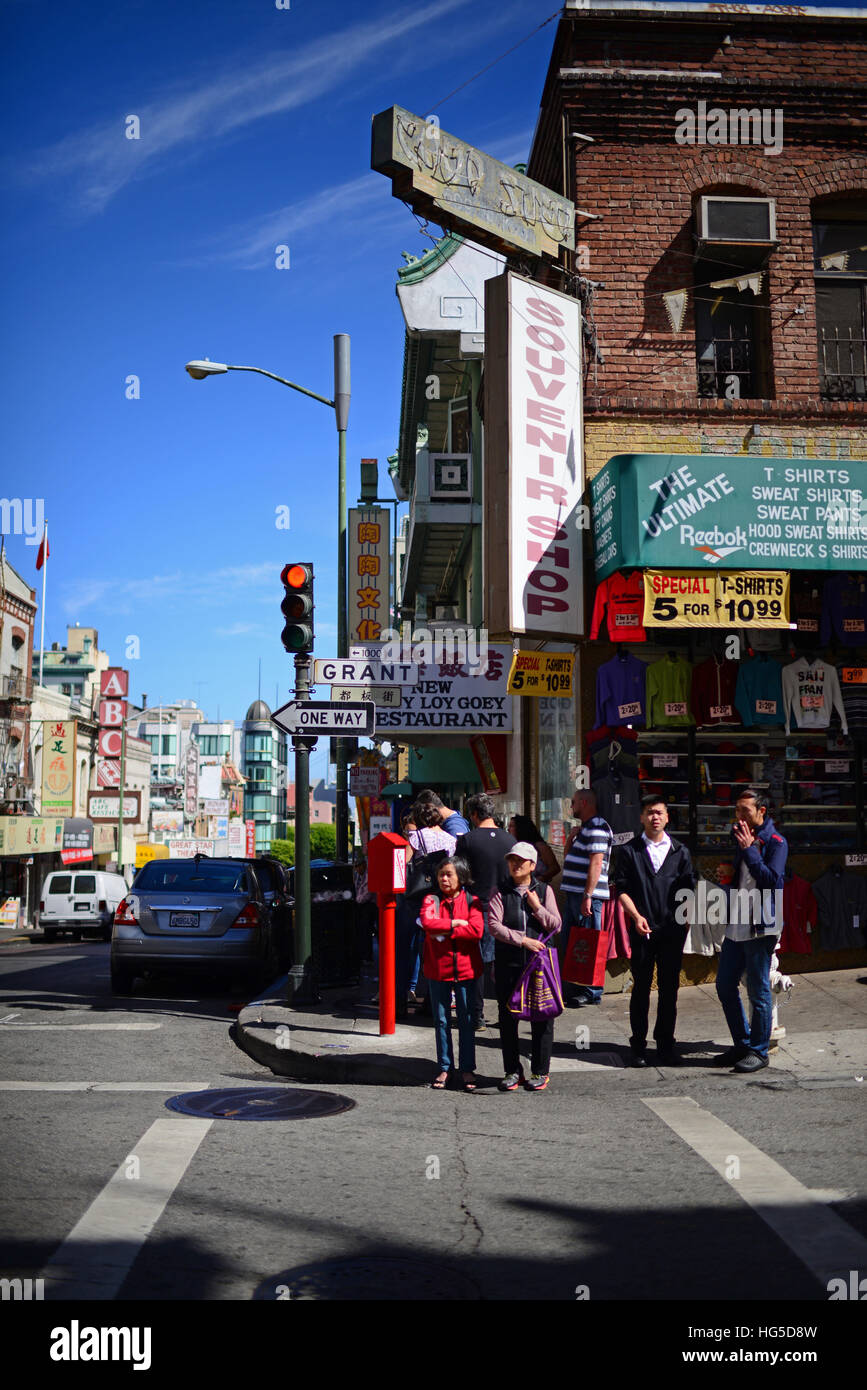 Grant street in Chinatown, San Francisco Stock Photo