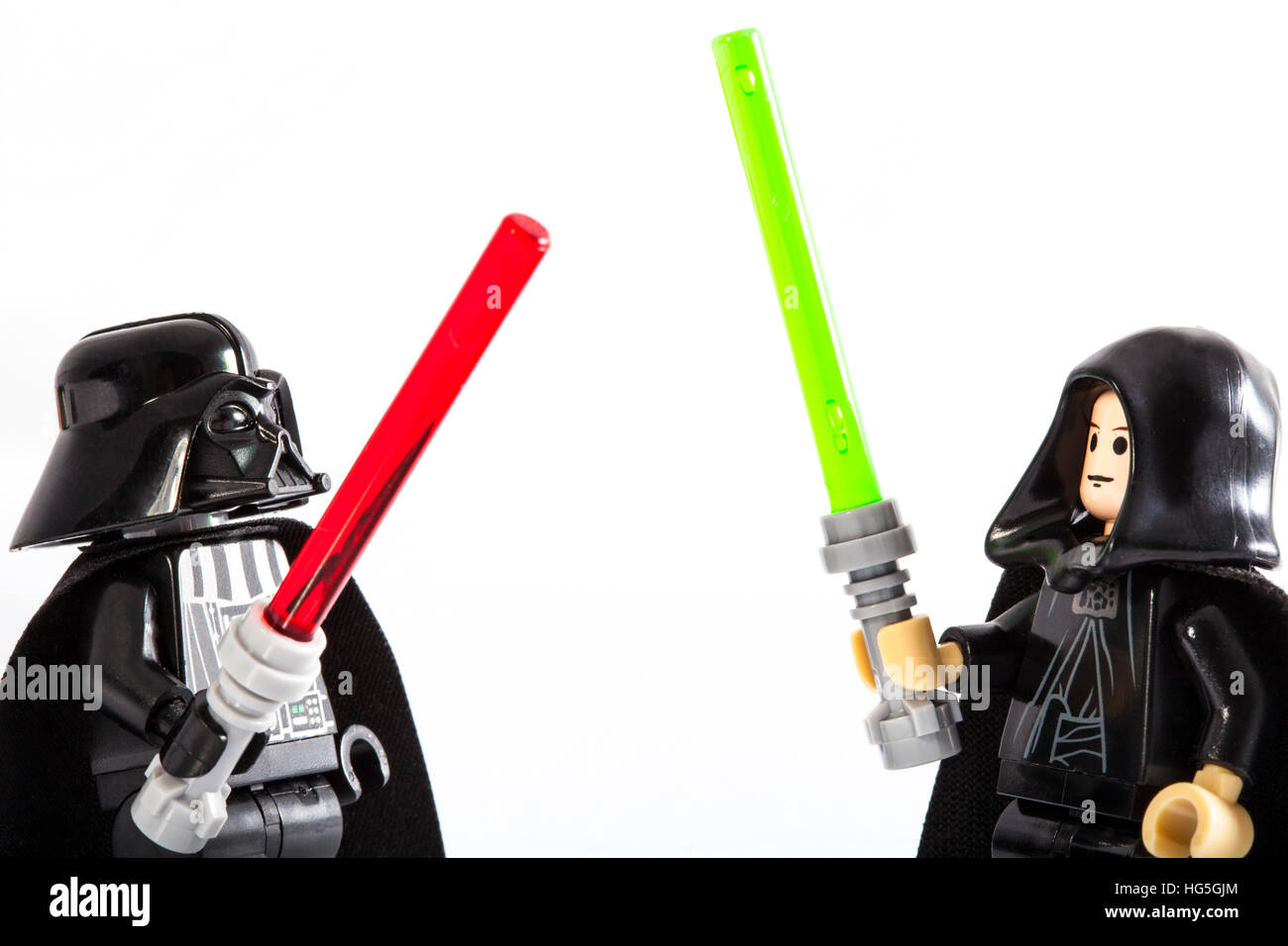 LONDON, UK - OCTOBER 15TH 2015: Lego minifigure toys of Star Wars  characters Darth Vader and Luke Skywalker, on 15th October 2015 Stock Photo  - Alamy