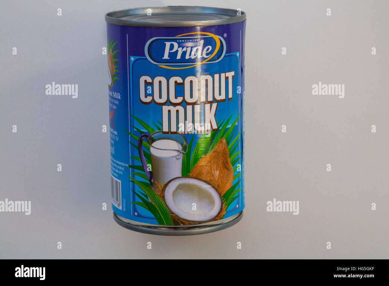 Close up Tin Coconut Milk cooking ingredient healthy eating imported