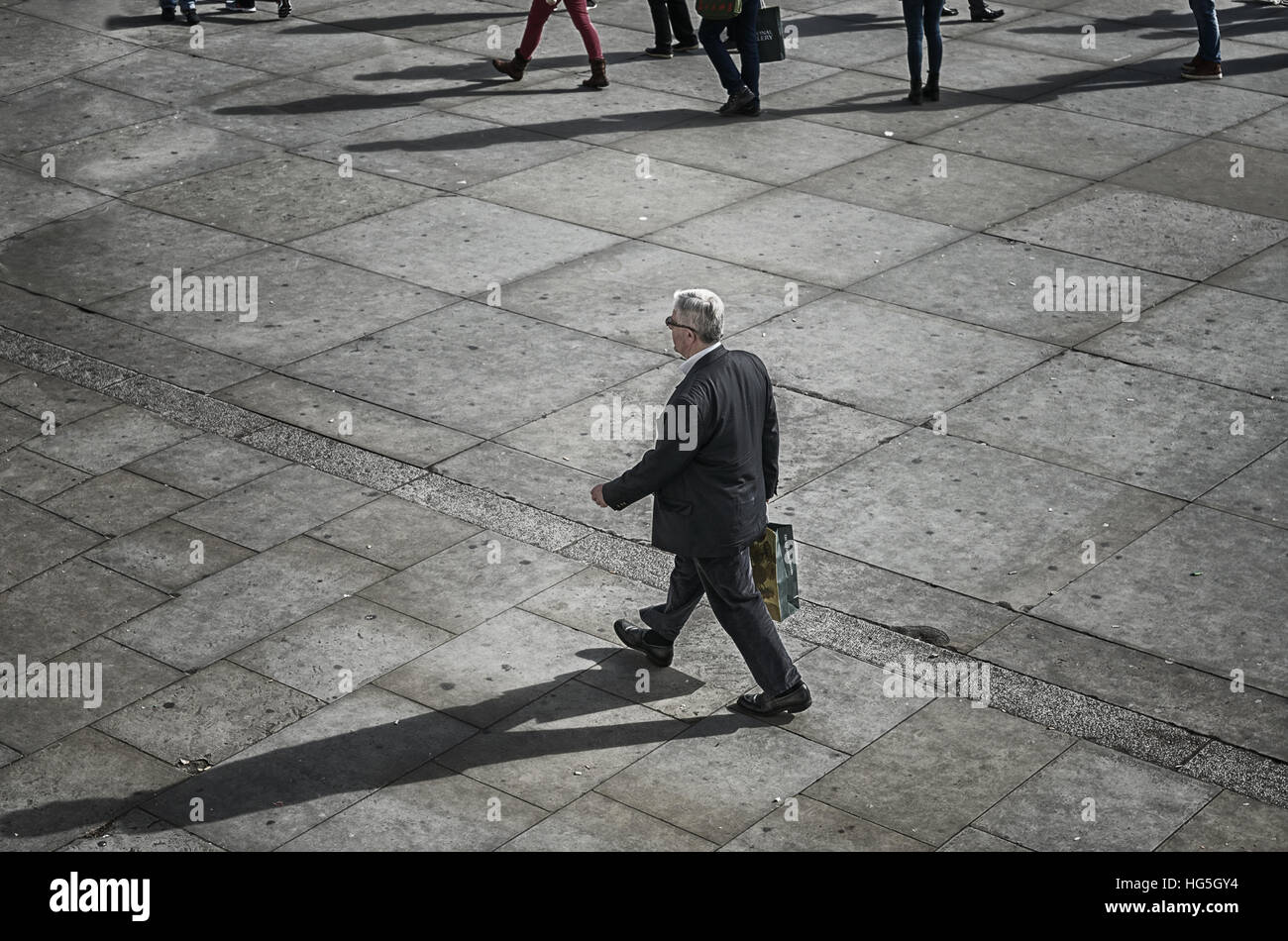 man walking.  walking alone. Stock Photo