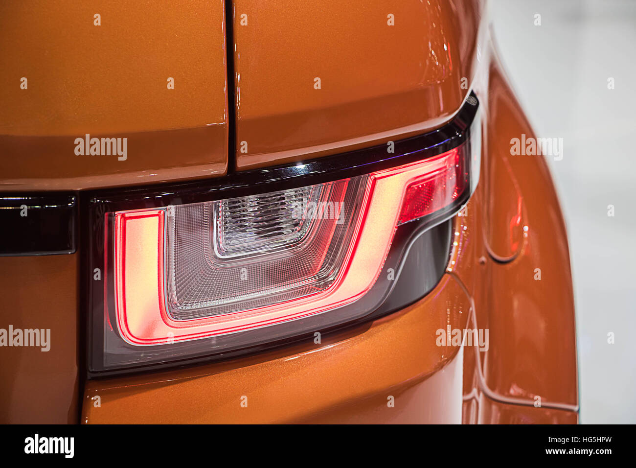 The Closeup Back Red Tail light car Stock Photo Alamy