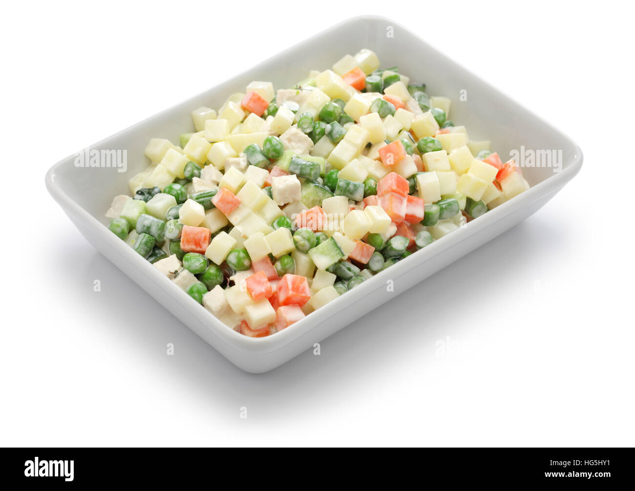 macedonia salad, macedoine de legumes, mixed vegetable salad, french cuisine Stock Photo