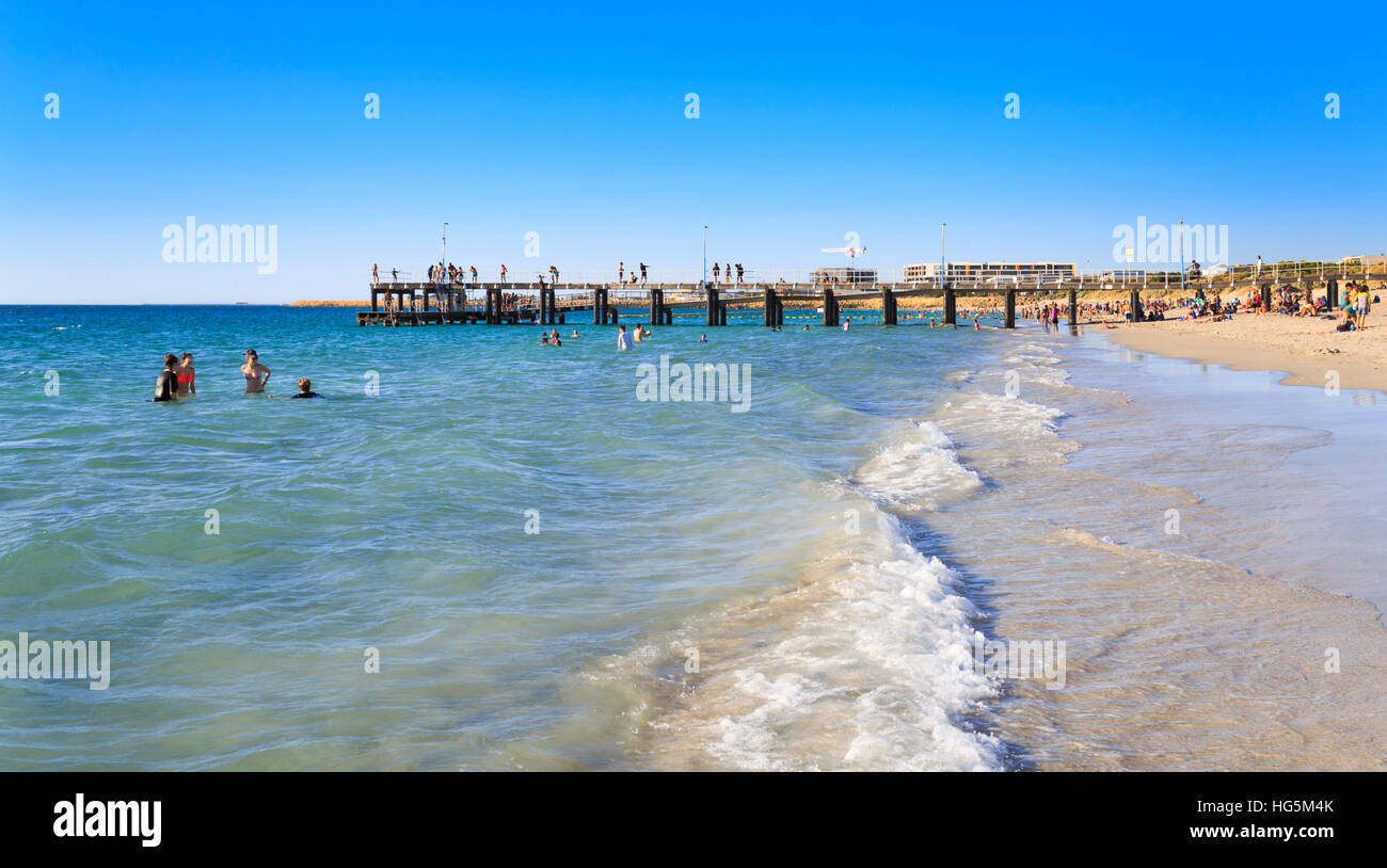 Coogee Beach and Coogee Jettyy on a summer's day. Stock Photo