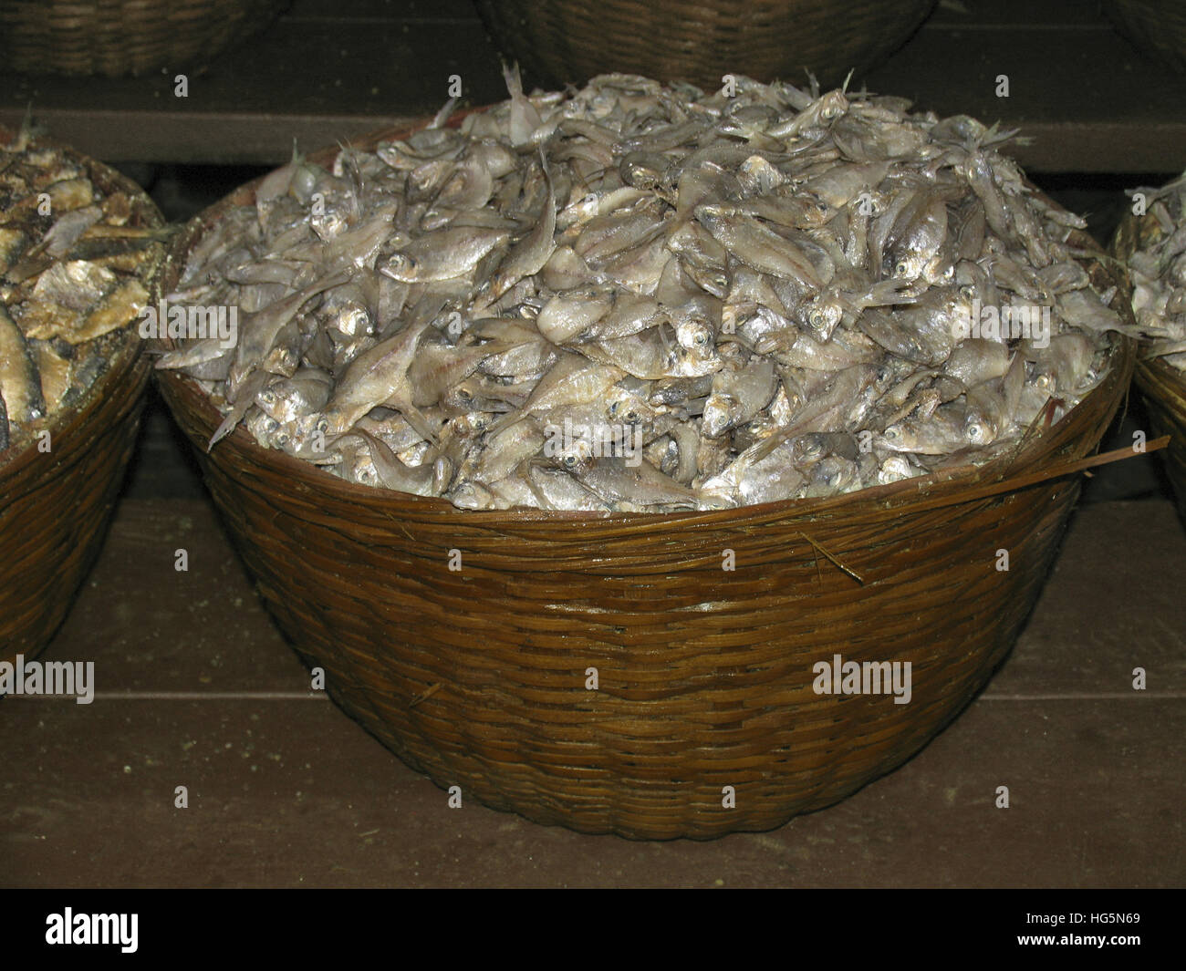 Dry Fish for sale. Kerala, India Stock Photo