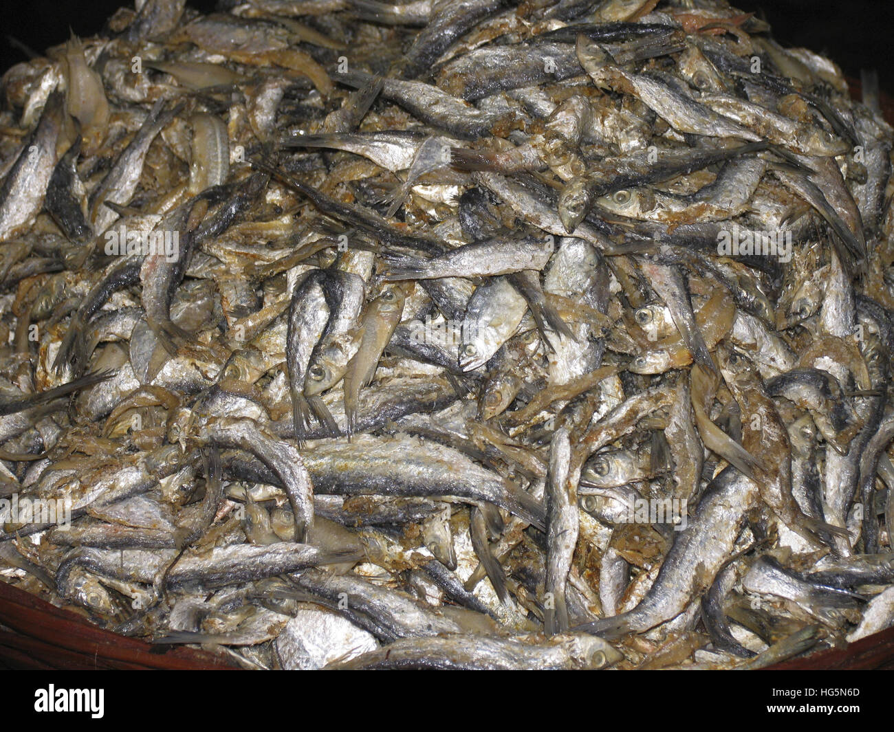 Dry Fish for sale. Kerala, India Stock Photo