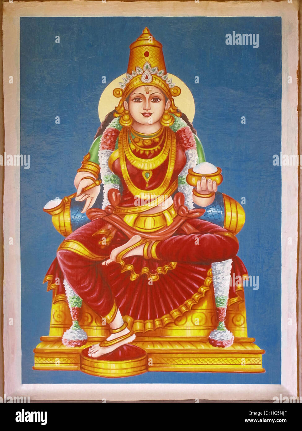Painting of Goddess Annapurna. Bhagavathy Amman Temple, Nemmara ...