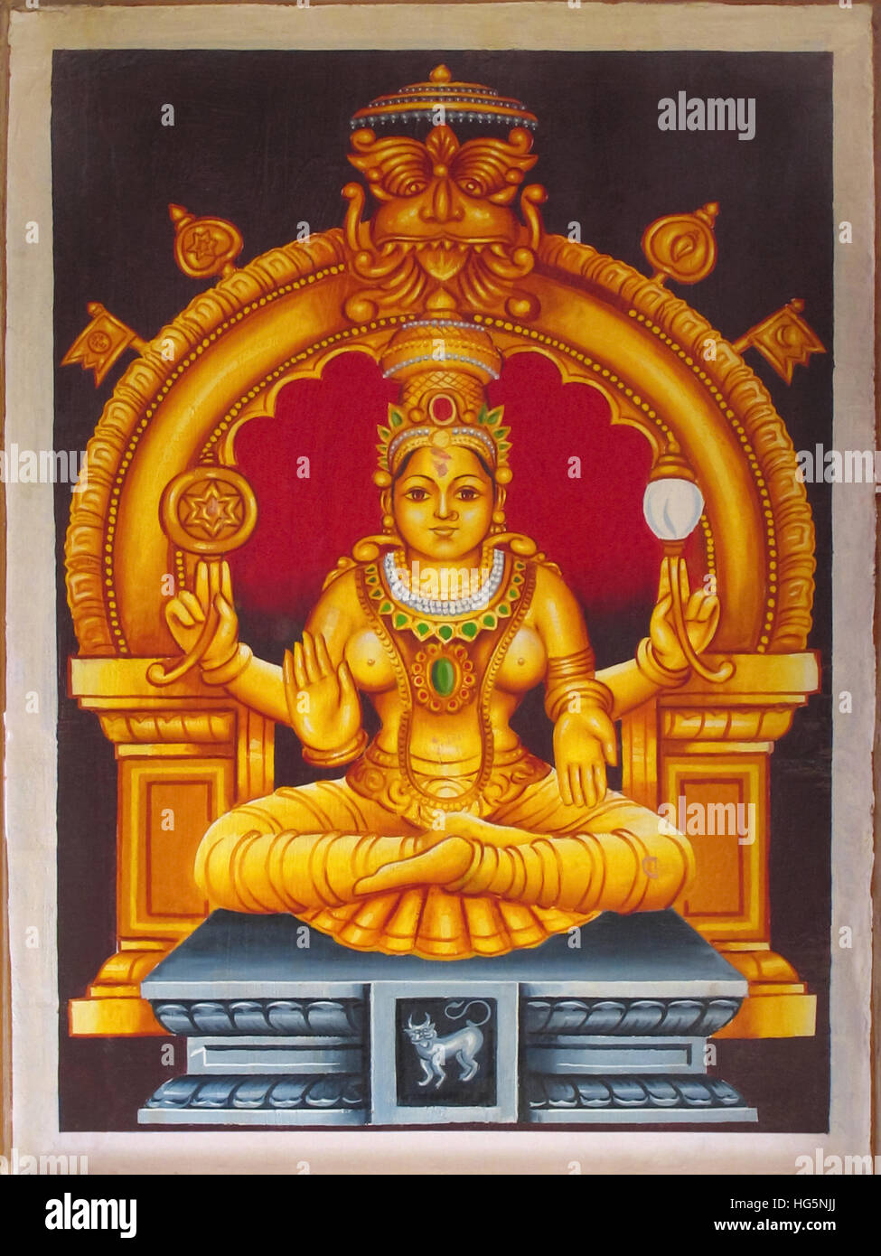 Painting of Goddess Narayani. Bhagavathy Amman Temple, Nemmara ...