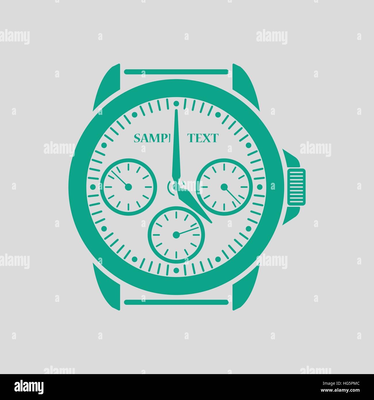 Watches icon. Gray background with green. Vector illustration Stock ...