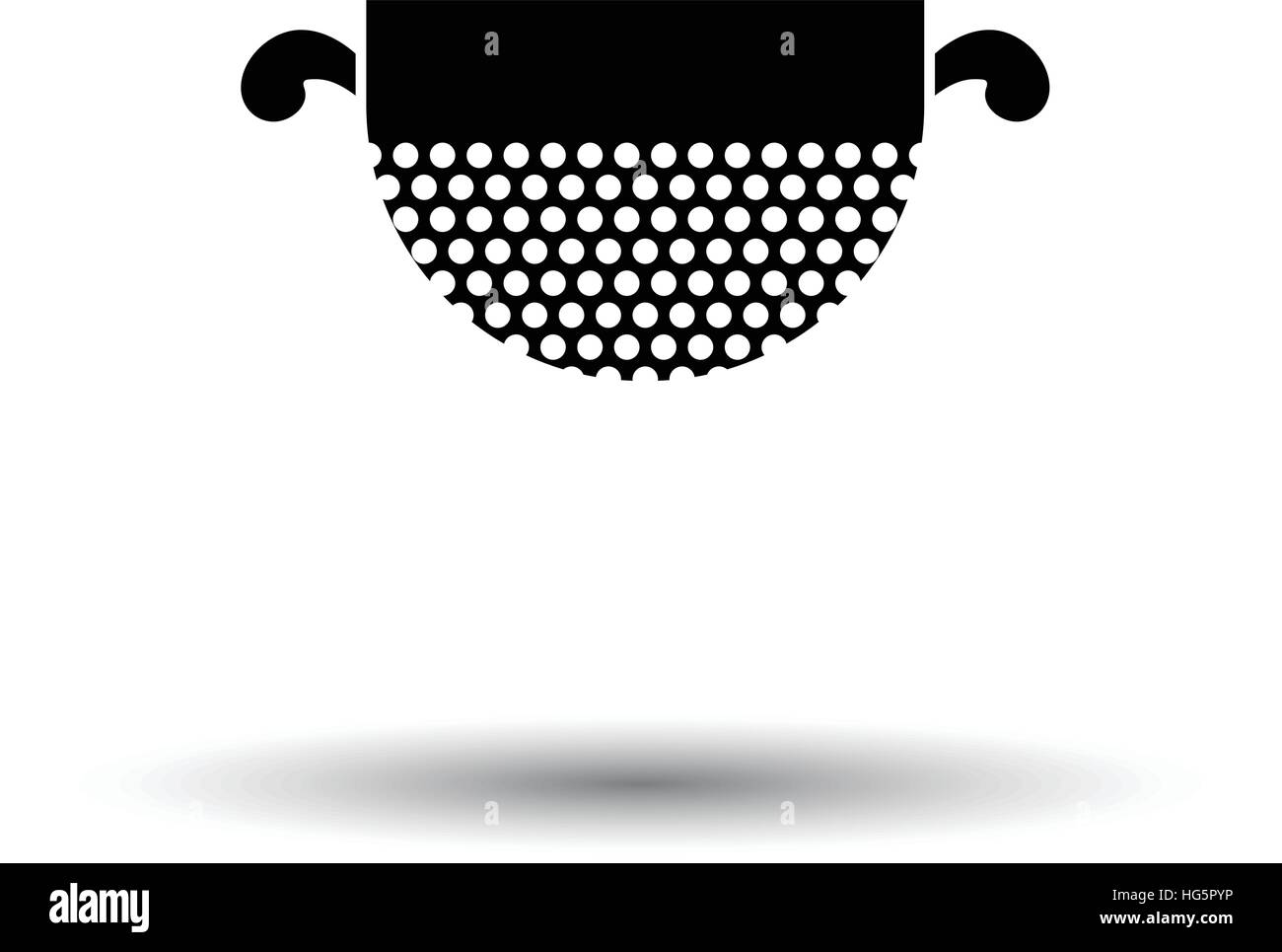 Kitchen colander icon. White background with shadow design. Vector ...