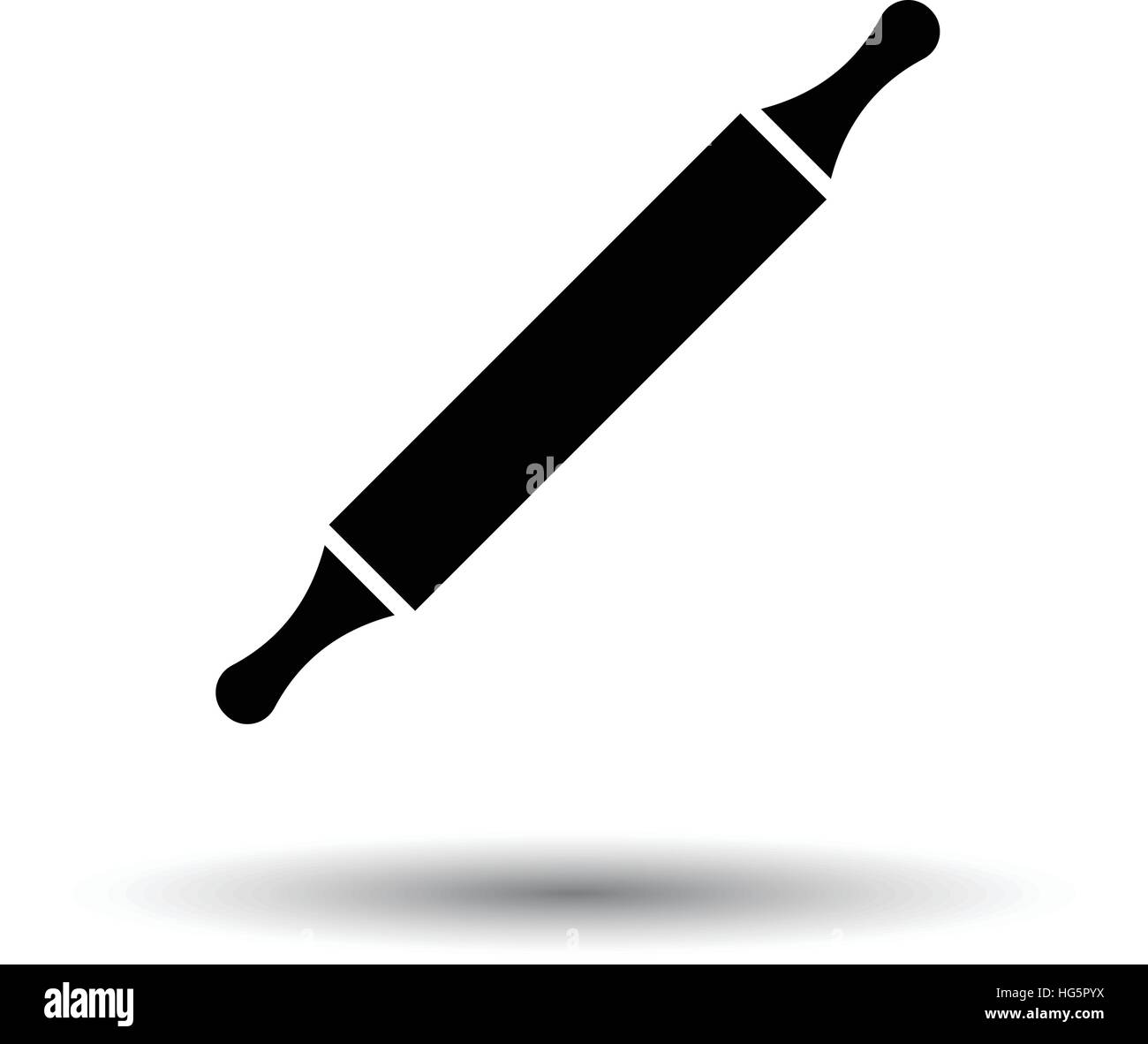Bakery pin-roll icon. White background with shadow design. Vector ...