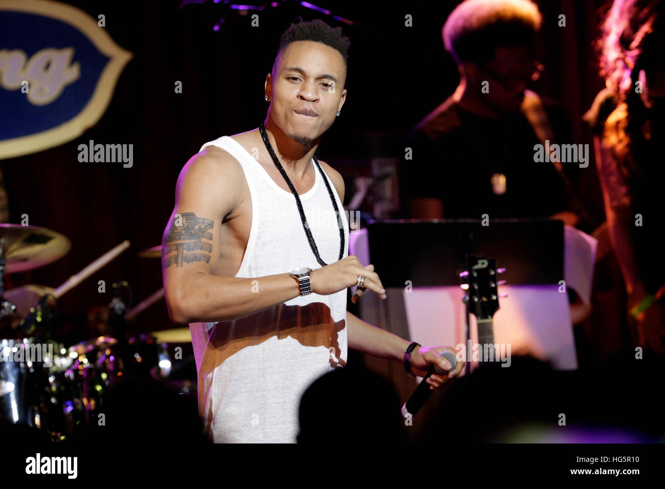 Rotimi performs at the MBK Entertainment Holiday party Stock Photo