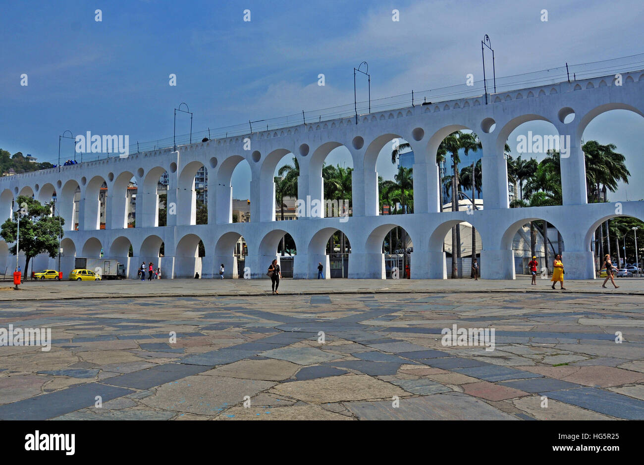 Arcos da Lapa square Rio de Janeiro, Brazil. Stock Photo