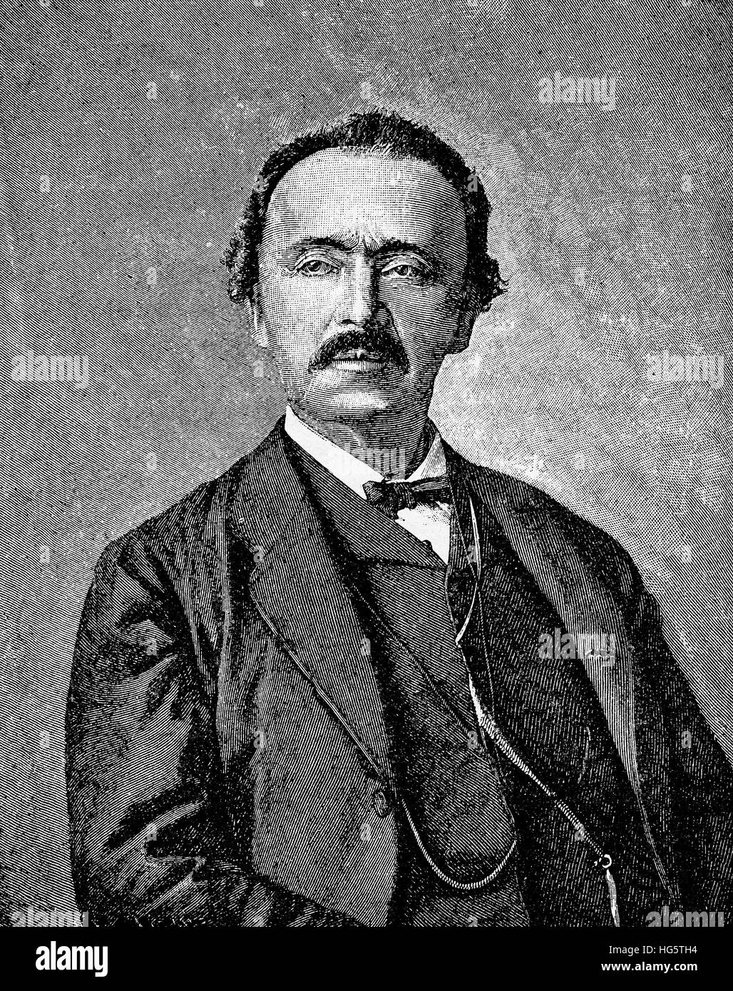Heinrich Schliemann was a German businessman and archaeologist pioneer of excavation related to the site of ancient Troy and other historical places described by Homer. Stock Photo