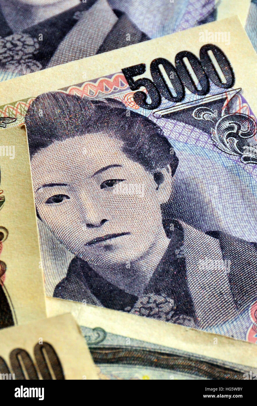 yen notes Stock Photo