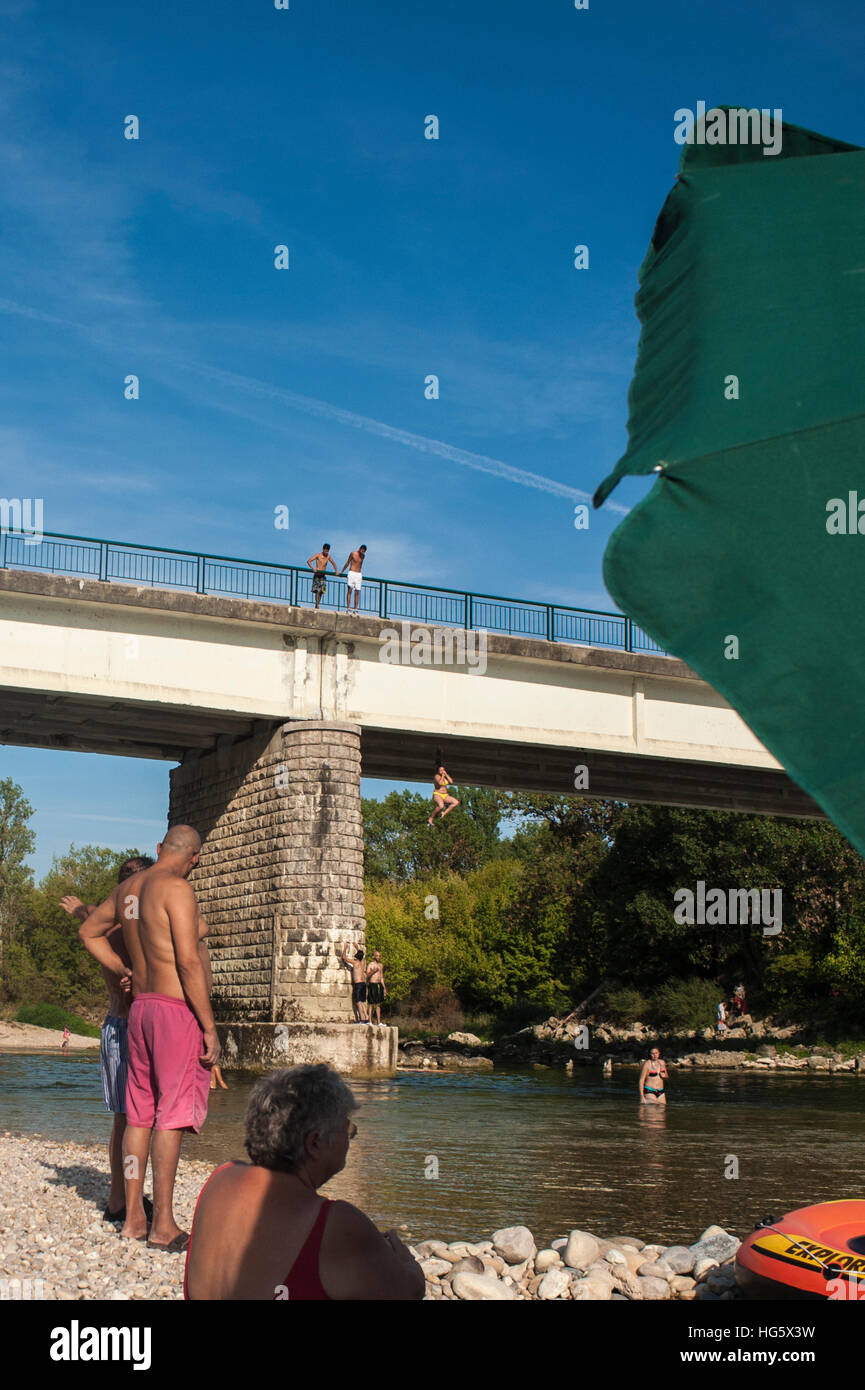 Jumping into a river hi-res stock photography and images - Alamy
