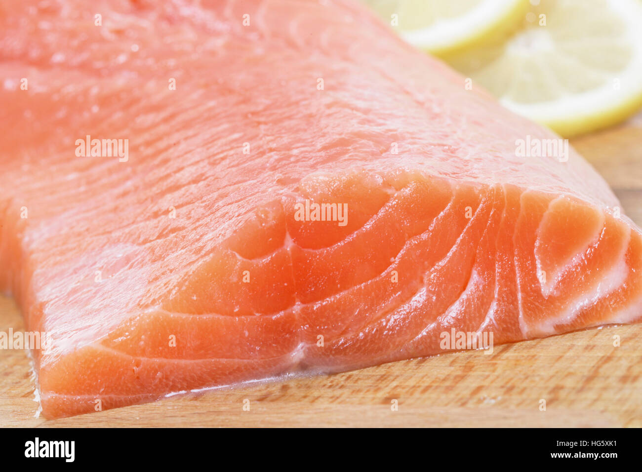 Atlantic Salmon (Salmo salar) filet Stock Photo