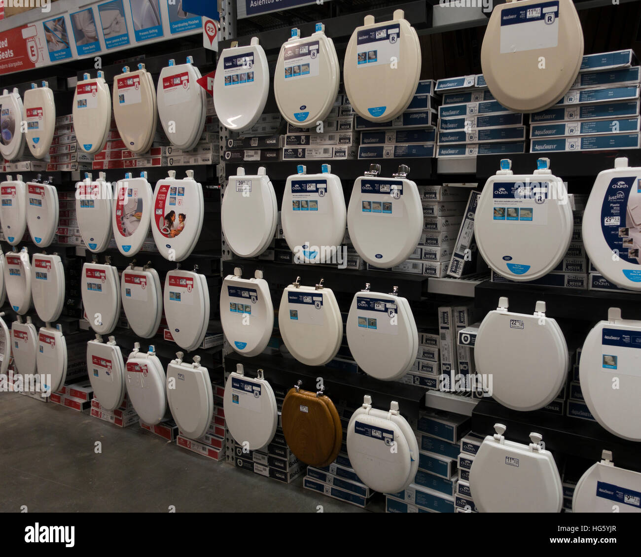 toilet seats for sale big box store Brooklyn NY Stock Photo Alamy