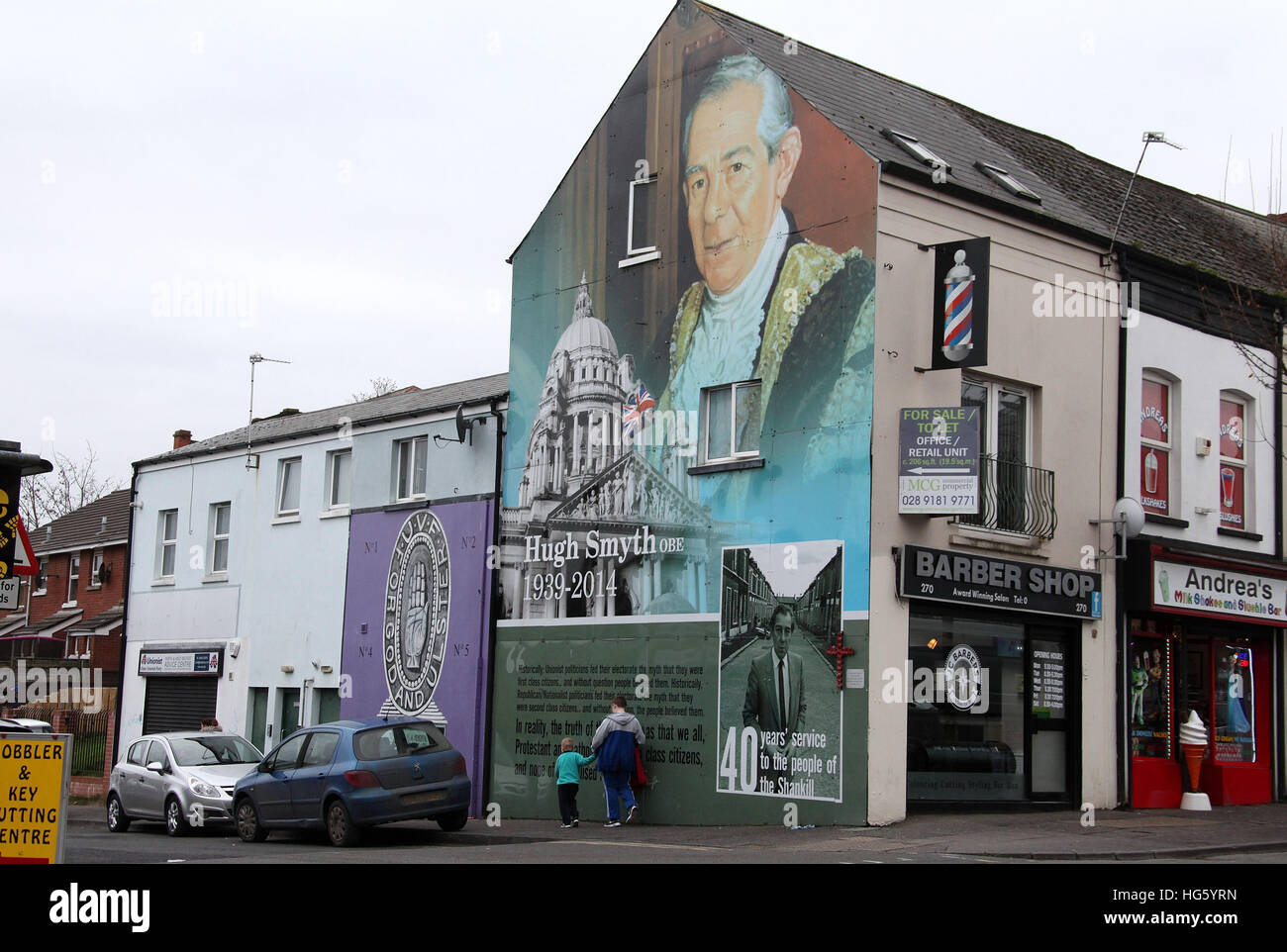 Hugh Smyth OBE Mural on the Shankill Road in Belfast Stock Photo Alamy