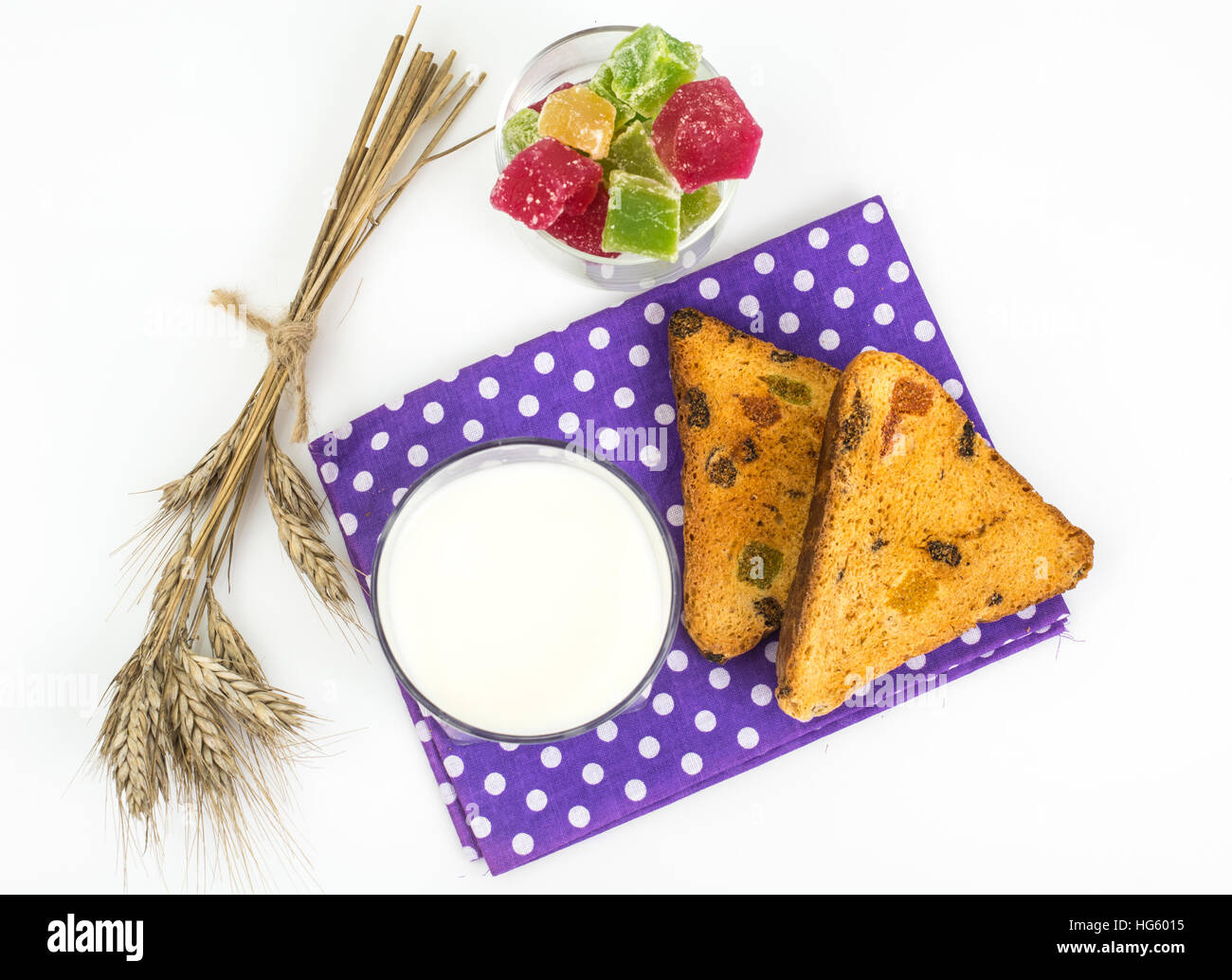 Dry biscuits with candied fruit and raisins Stock Photo - Alamy