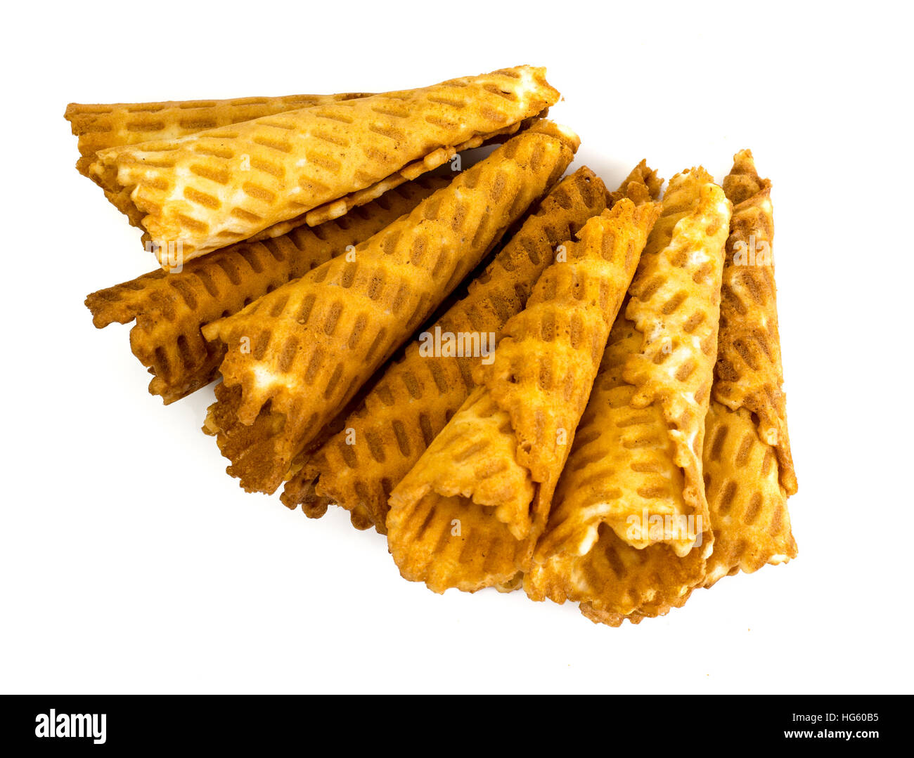 Crispy wafer rolls Stock Photo - Alamy