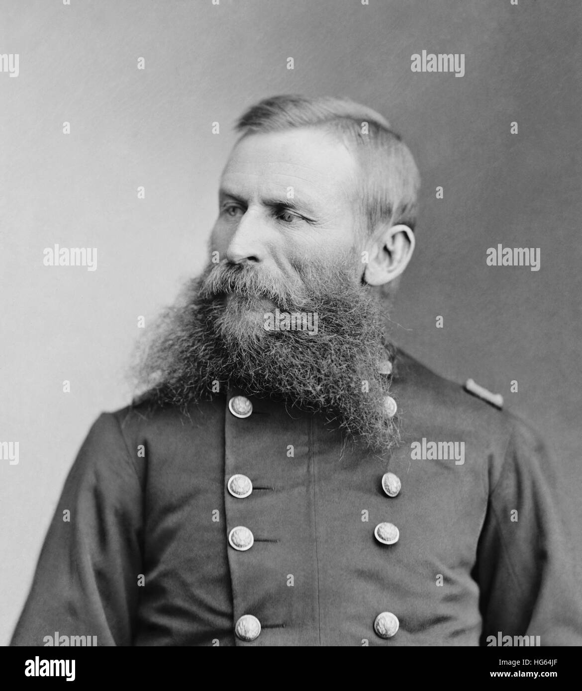 Vintage American Civil War photo of Union Army General George Crook. Stock Photo