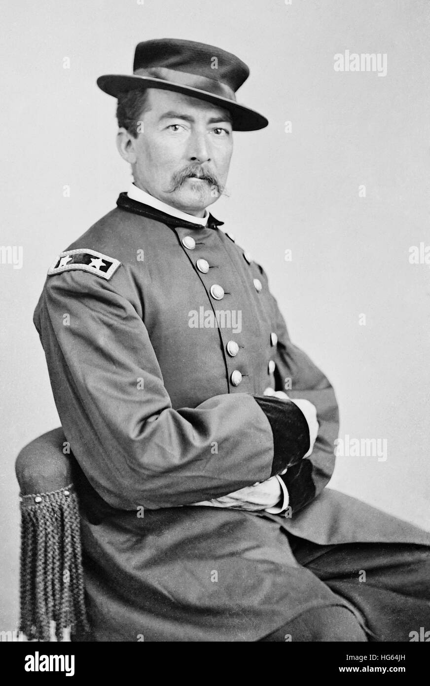 Vintage American Civil War photo of Union Army General Philip Sheridan. Stock Photo