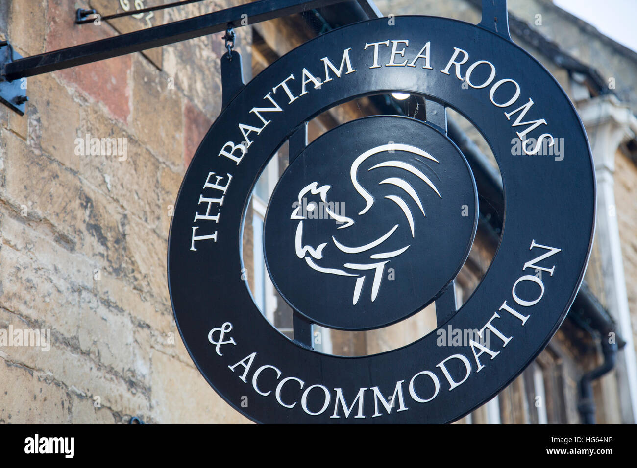 Bantam tea rooms and hotel in the historic village market town of Chipping Campden in the Cotswolds, England,UK Stock Photo