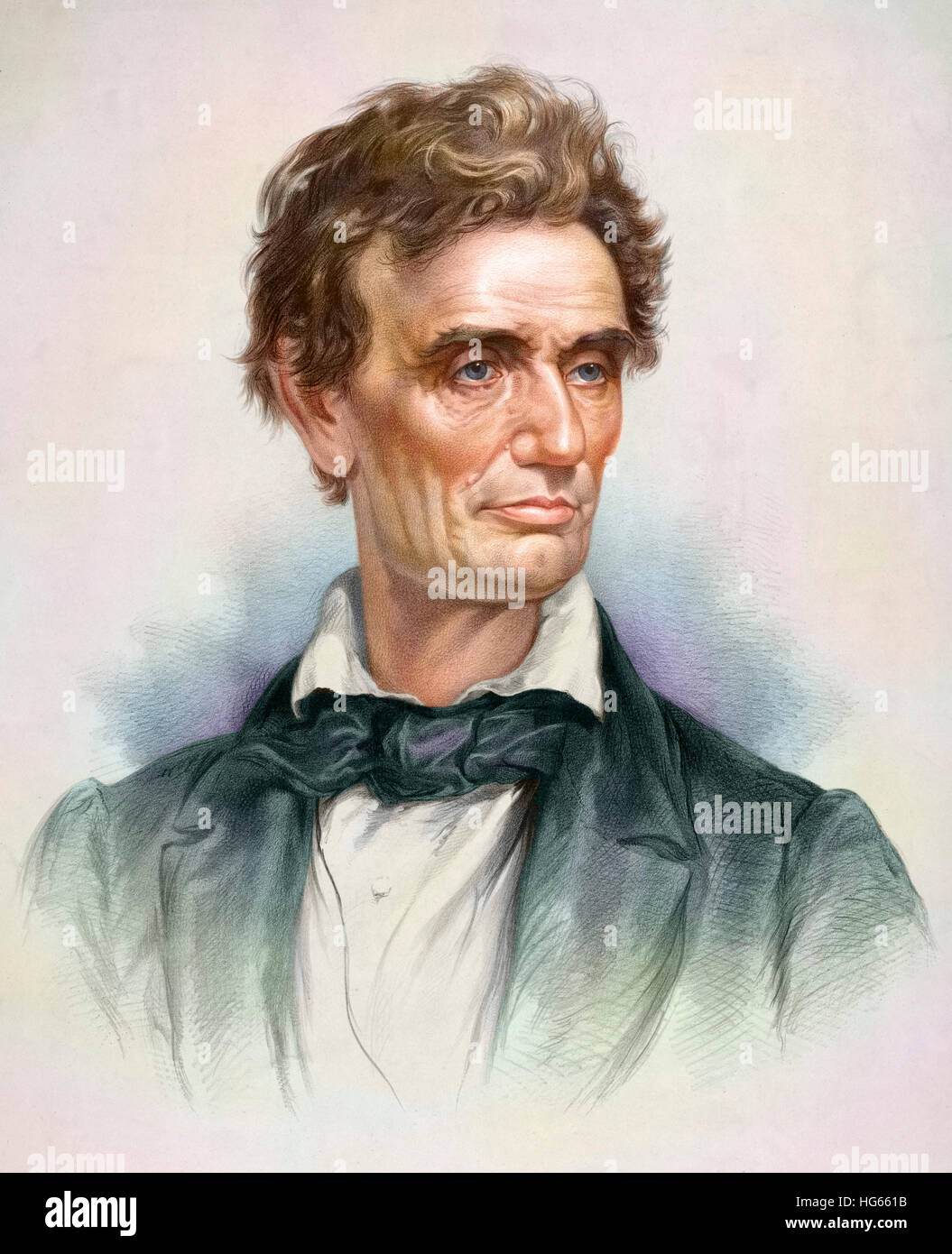 Portrait of a young Abraham Lincoln. Stock Photo