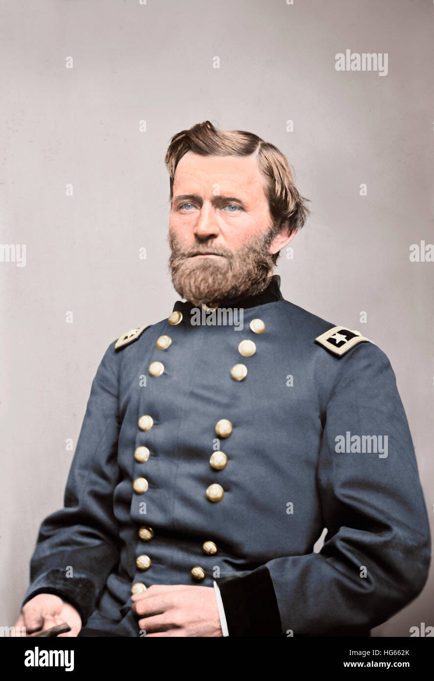 General Ulysses S. Grant of the Union Army, circa 1860 Stock Photo