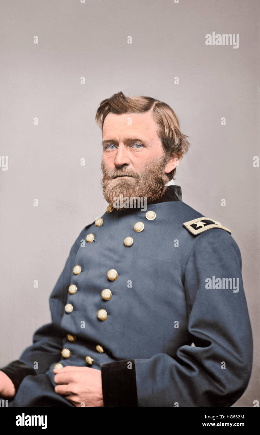 General Ulysses S. Grant of the Union Army, circa 1860 Stock Photo