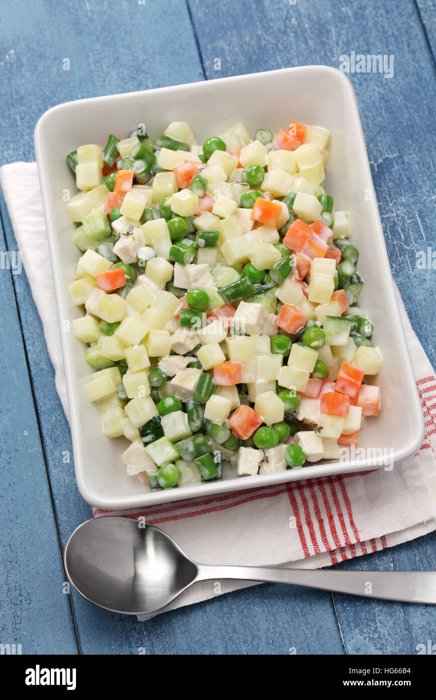 macedonia salad, macedoine de legumes, mixed vegetable salad, french cuisine Stock Photo