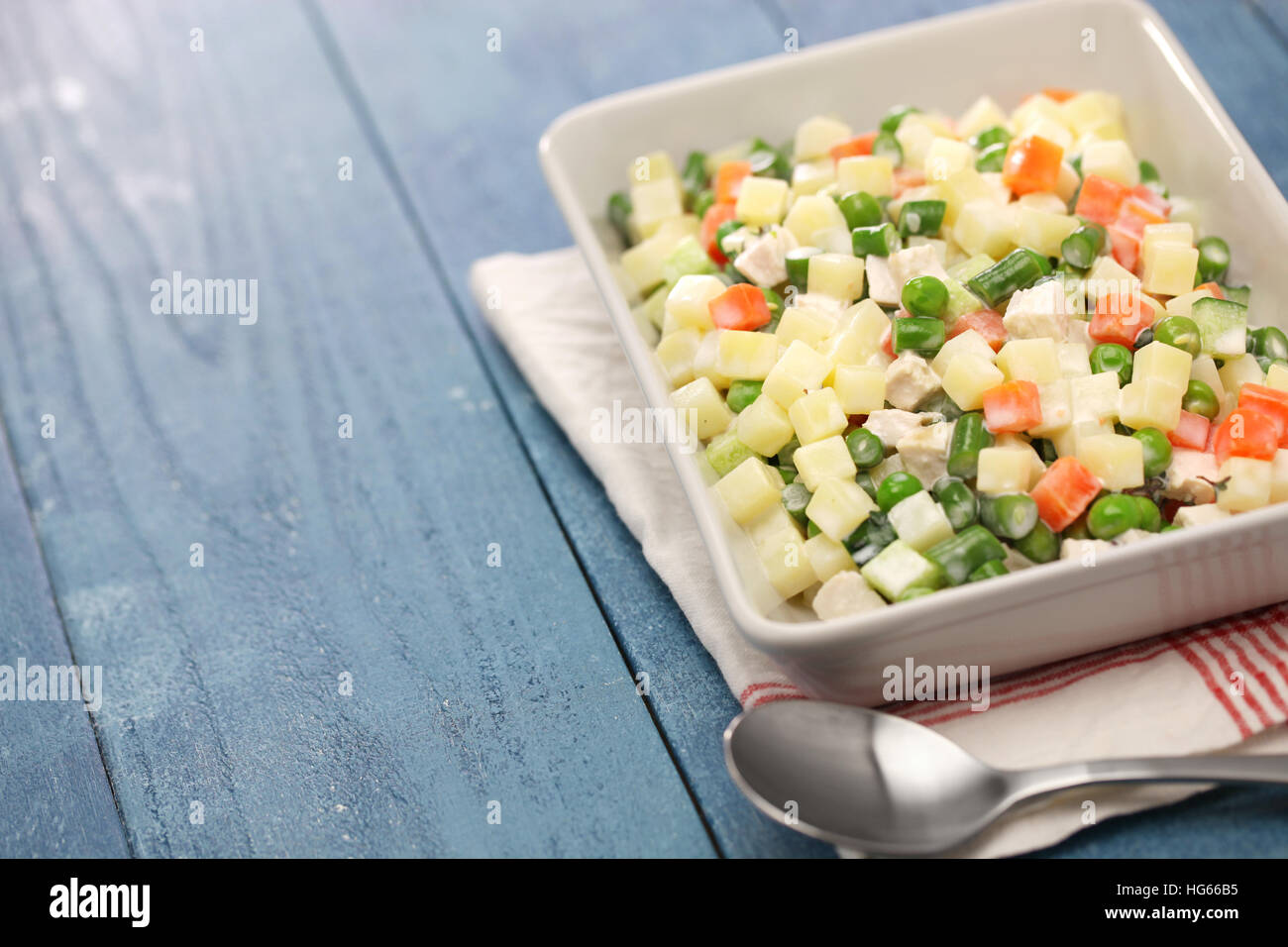 macedonia salad, macedoine de legumes, mixed vegetable salad, french cuisine Stock Photo