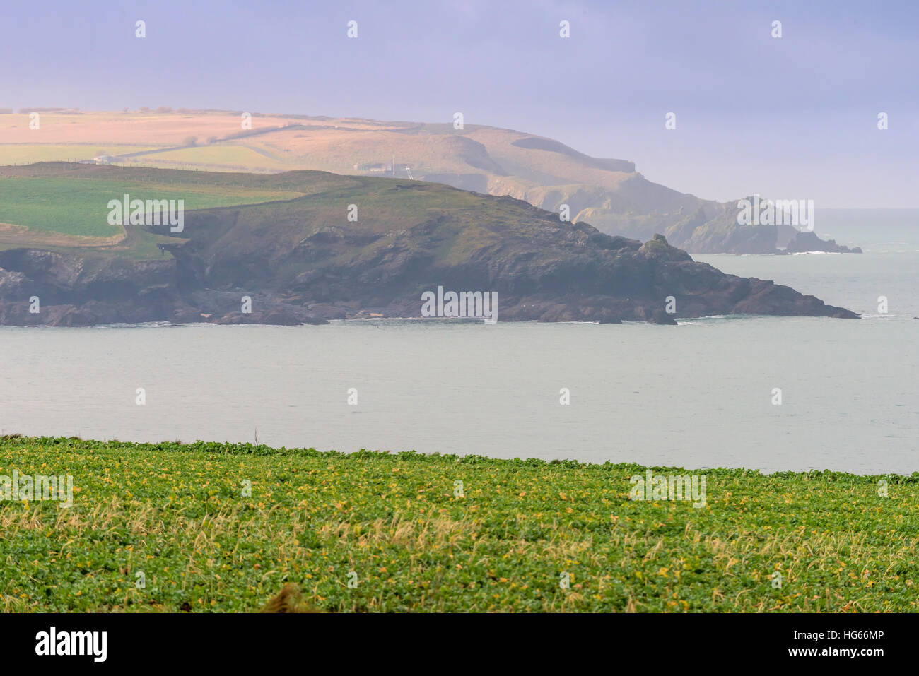 Overlooking Harlyn Bay in Cornwall Stock Photo - Alamy