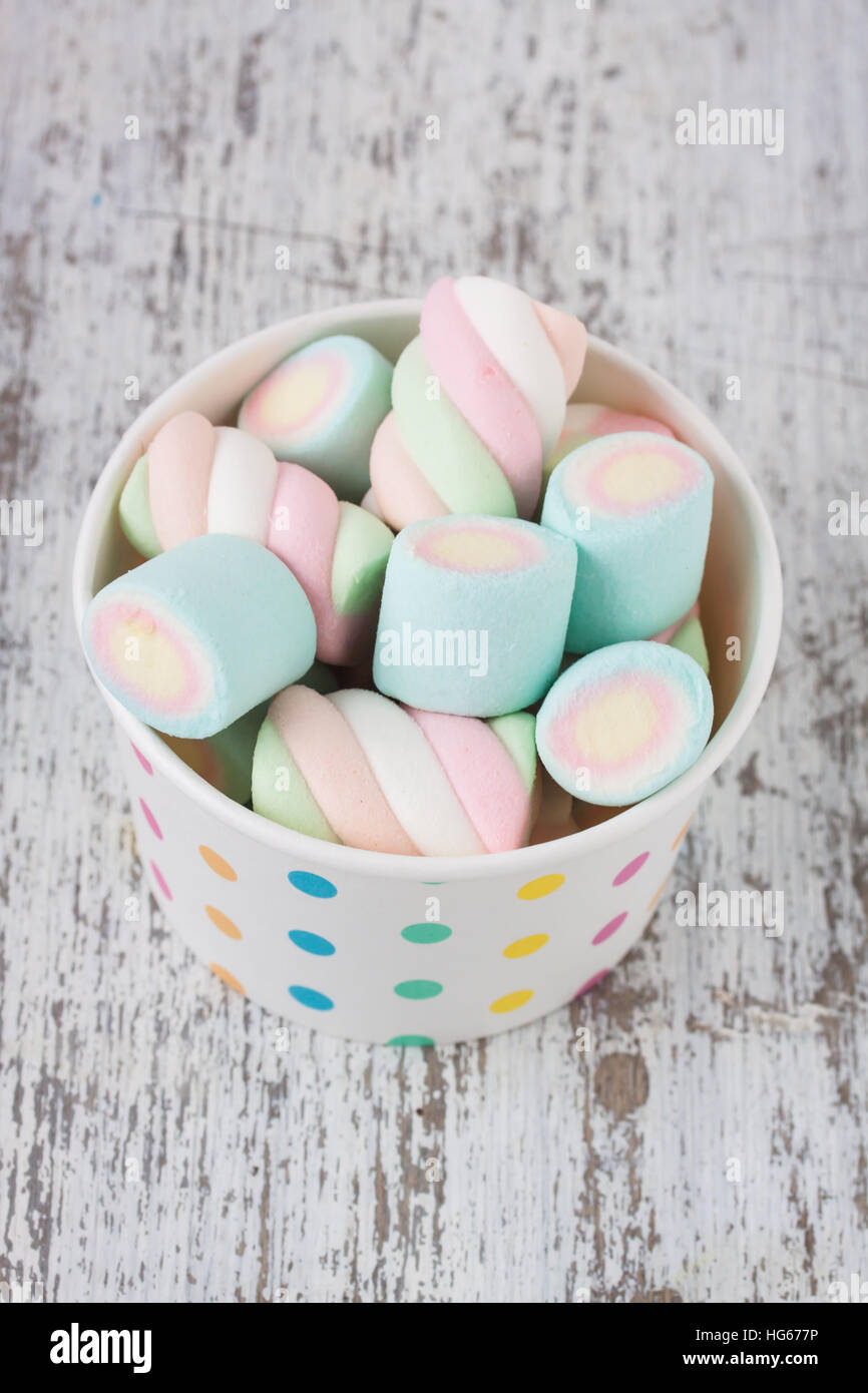 assorted marshmallow candies Stock Photo
