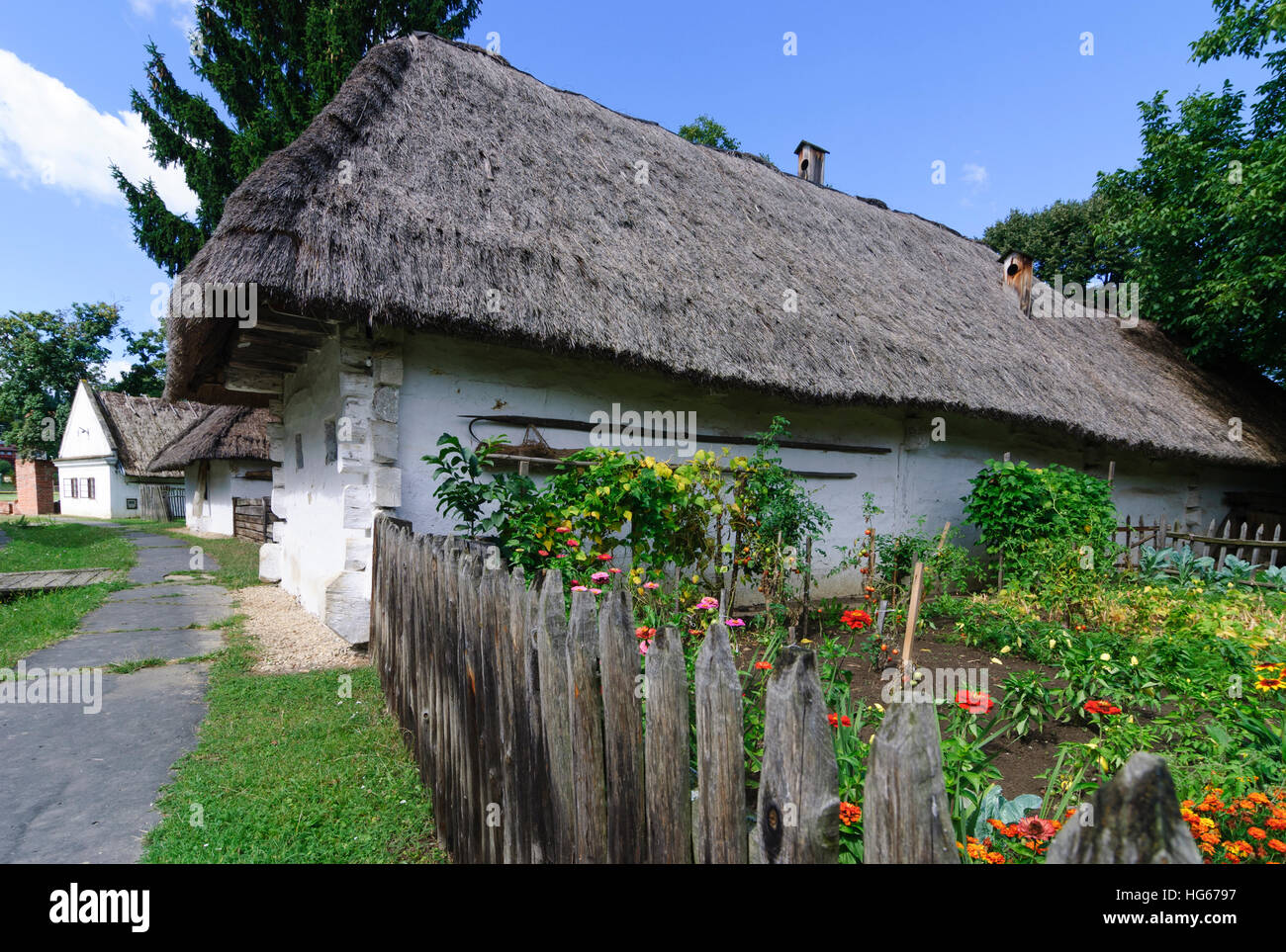 Szombathely (Steinamanger): museum village of Vas county with farmhouses, , Vas, Hungary Stock Photo