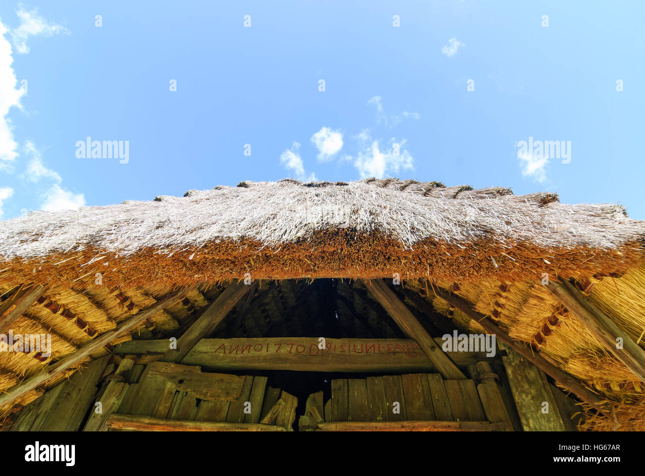 Szombathely (Steinamanger): museum village of Vas county with farmhouses, , Vas, Hungary Stock Photo