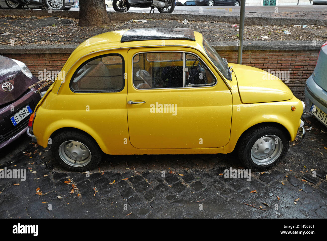 Fiat 500 in Rome Stock Photo