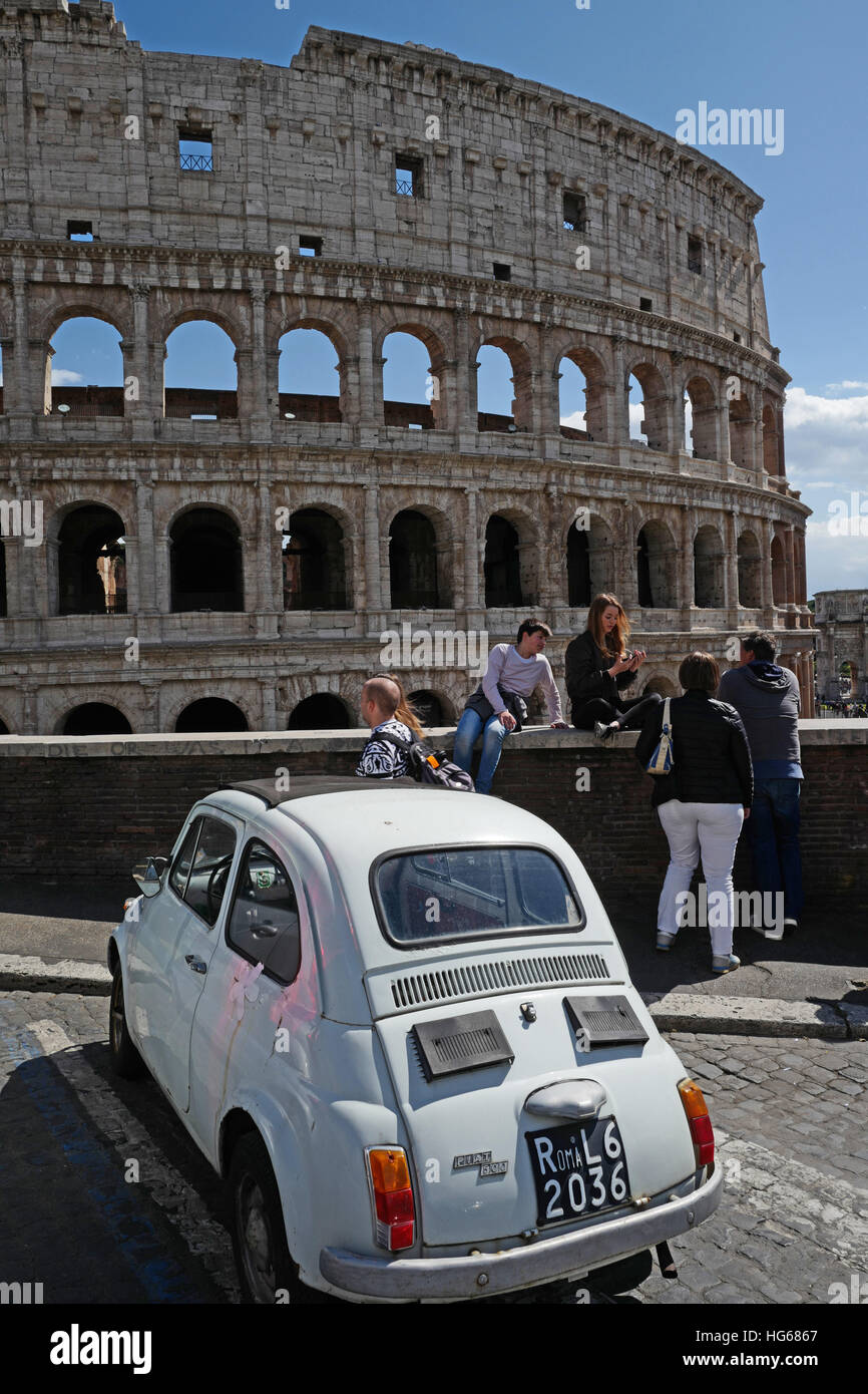 Fiat 500 in Rome Stock Photo - Alamy