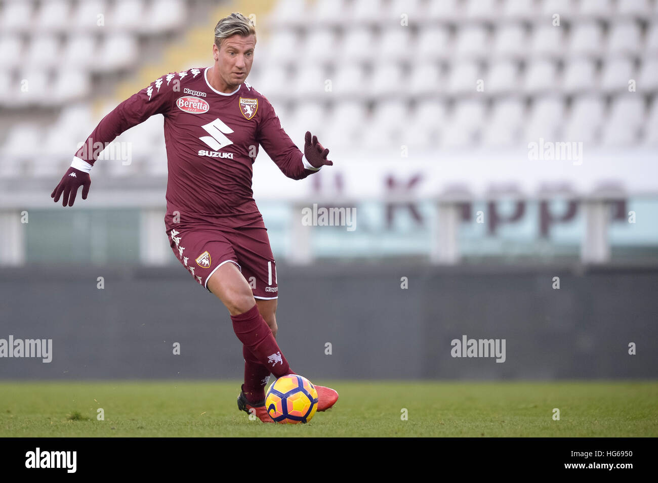 Turin, Italy. 4th Jan, 2017. Maxi Lopez of Torino FC in action during the friendly football match between Torino FC and SS Monza. Torino FC wins 1-0 over SS Monza. Credit: Nicolò Campo/Alamy Live News Stock Photo
