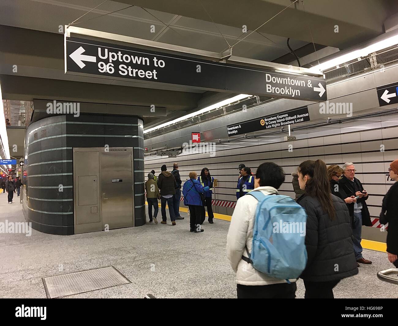 New York, NY, USA. 1st Jan, 2017. 72nd Street and 2nd Avenue subway ...