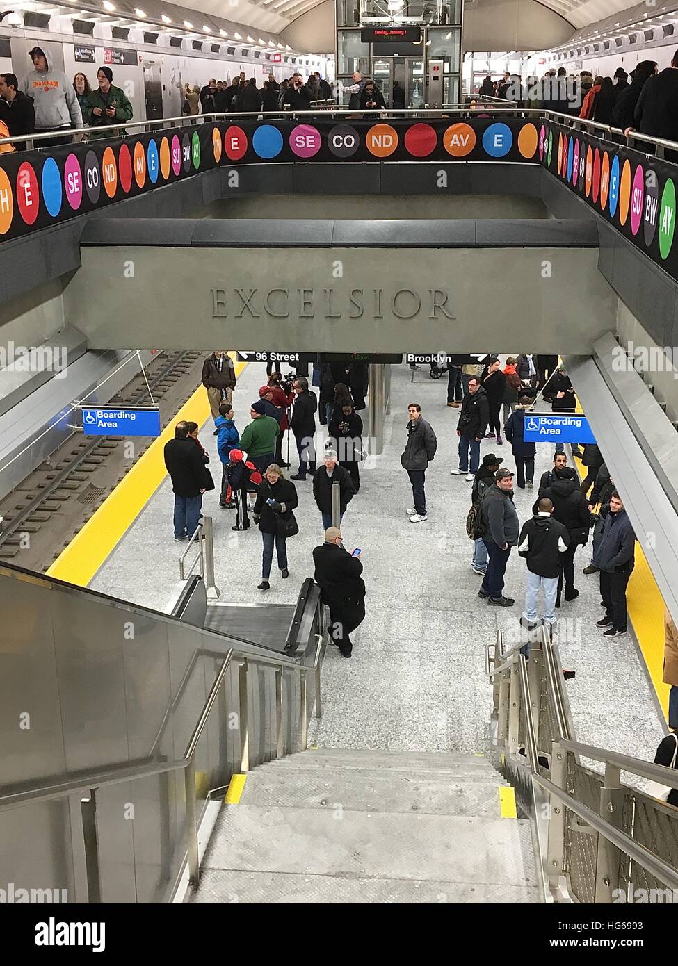 New York, NY, USA. 1st Jan, 2017. 72nd Street and 2nd Avenue subway ...