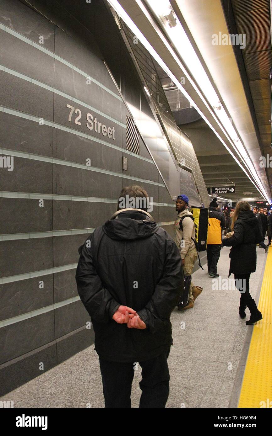 New York, NY, USA. 1st Jan, 2017. The 72nd Street and 2nd Avenue subway ...