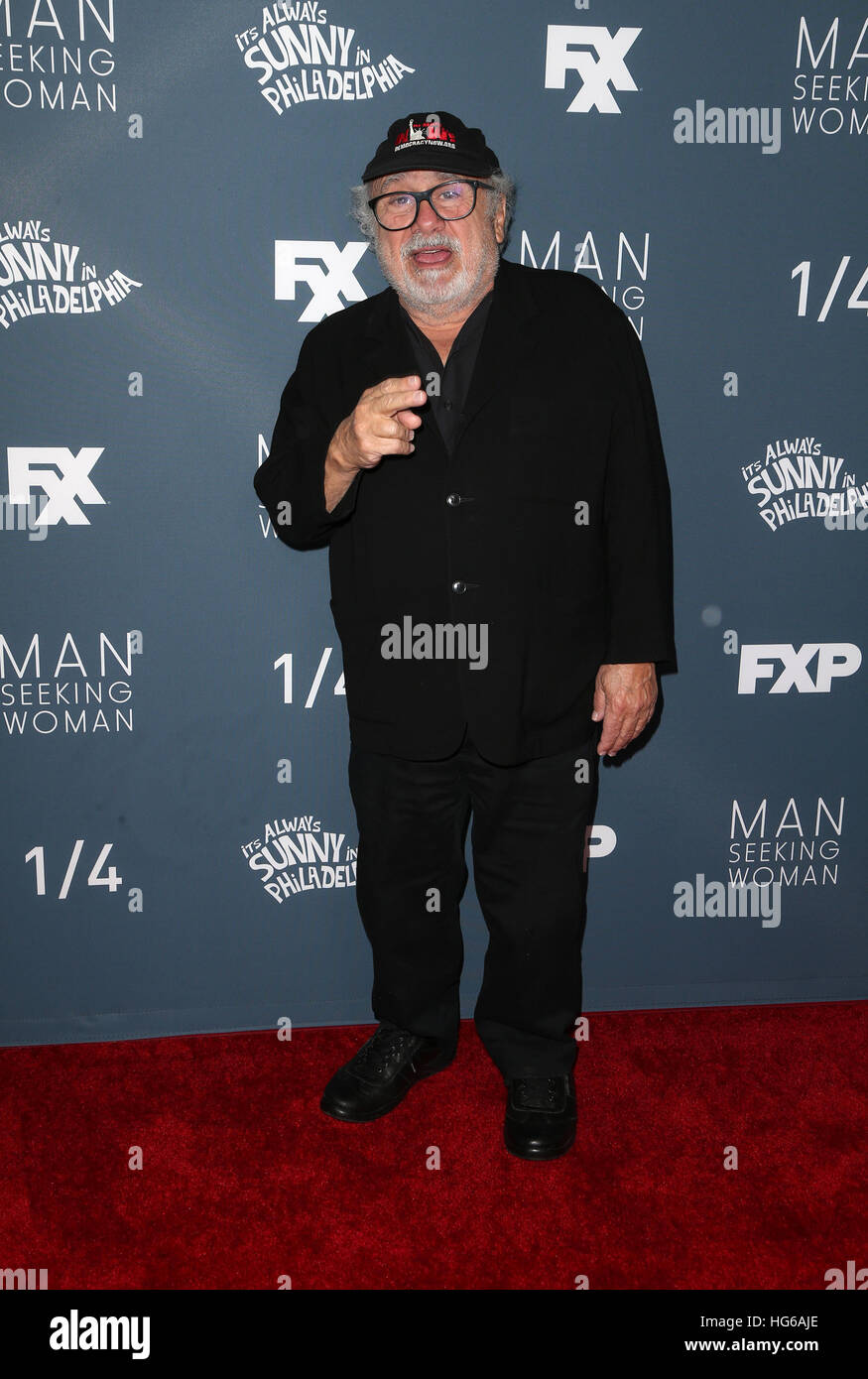 Westwood, California, USA. 03rd Jan, 2017. Danny DeVito, at premiere of FXX's "It's Always Sunny In Philadelphia" Season 12 And "Man Seeking Woman" Season 3, At The Fox Bruin Theatre In California on January 03, 2017. © Faye Sadou/Media Punch/Alamy Live News Stock Photo