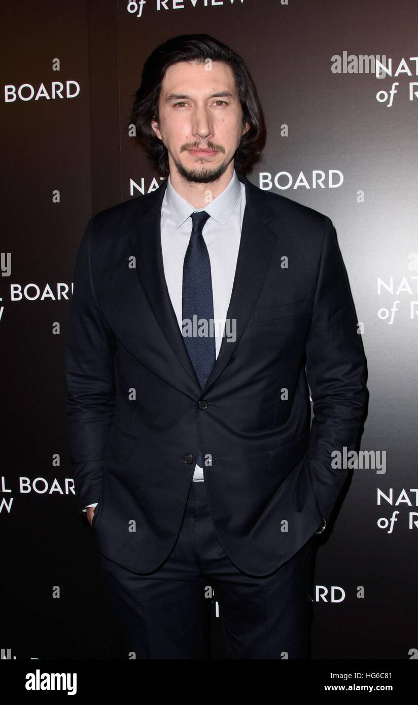 New York, NY, USA. 4th Jan, 2017. Adam Driver at arrivals for National Board Of Review Awards 2017, Cipriani 42nd Street, New York, NY January 4, 2017. © RCF/Everett Collection/Alamy Live News Stock Photo