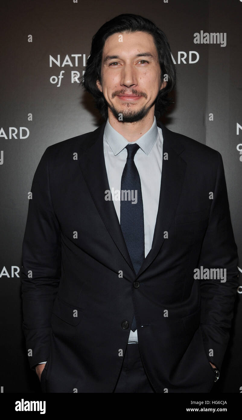 New York, NY, USA. 4th Jan, 2017. Adam Driver attend the 2016 National ...