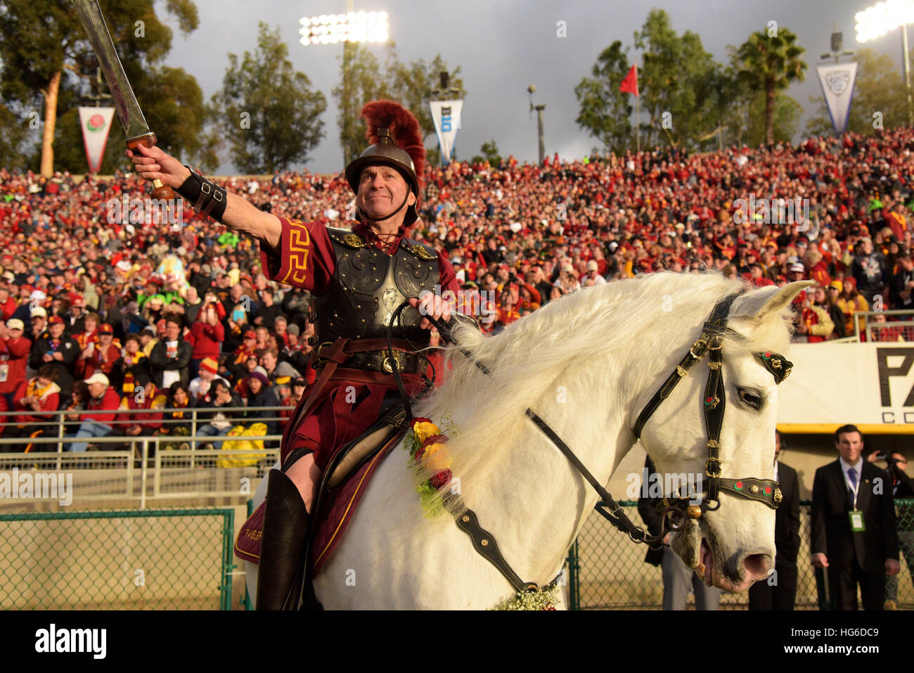 Pasadena, California, USA. 2nd Jan, 2017. The mascot of the USC Trojans