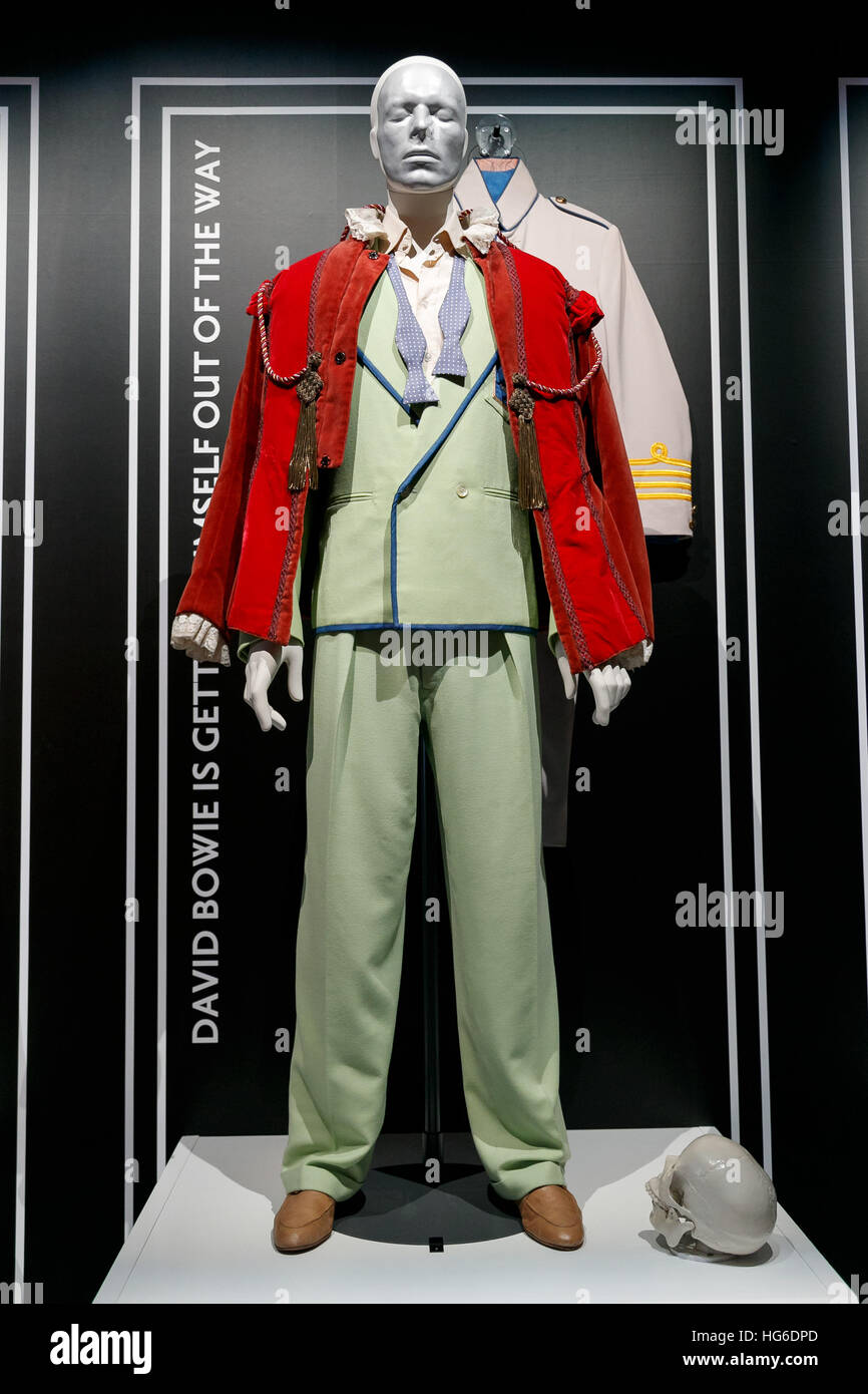 David Bowie Is exhibition debuts in Tokyo on January 5, 2017 in Tokyo,  Japan. More than 300 items were displayed including original costumes,  handwritten lyrics, photographs and films of the legendary singer