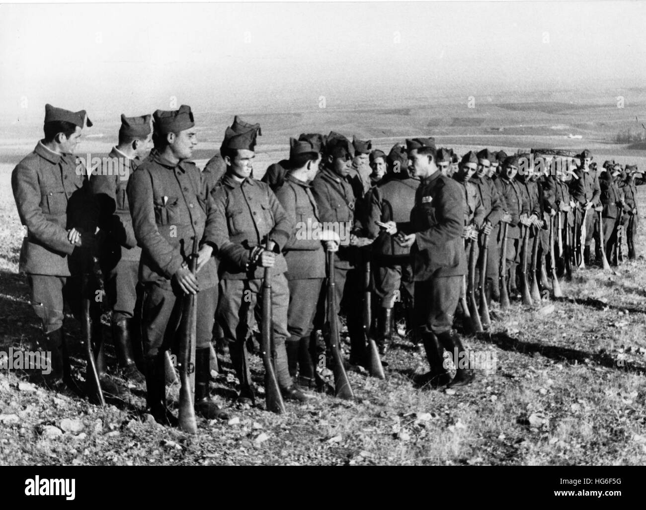 The Nazi propaganda picture shows the education of new recruits of Francos troops in Salamanca, Spain, 16 December 1936. Fotoarchiv für Zeitgeschichtee - NO WIRE SERVICE - | usage worldwide Stock Photo